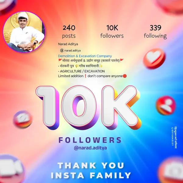 Instagram Followers Celebration Banner Editing PSD File 2025