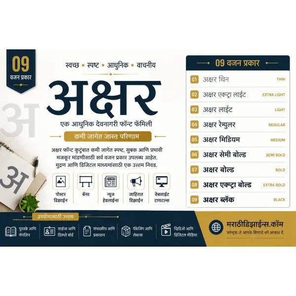 Akshar Font Free Download | Google Font for Marathi Design, PixelLab, PSD & CDR 2026