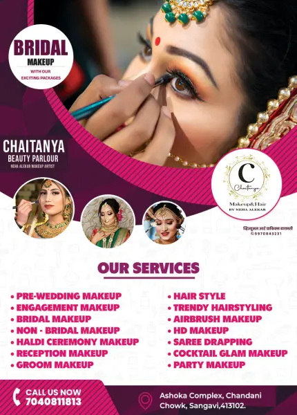 Beauty Parlour Marathi Advertisement Banner Design PSD File