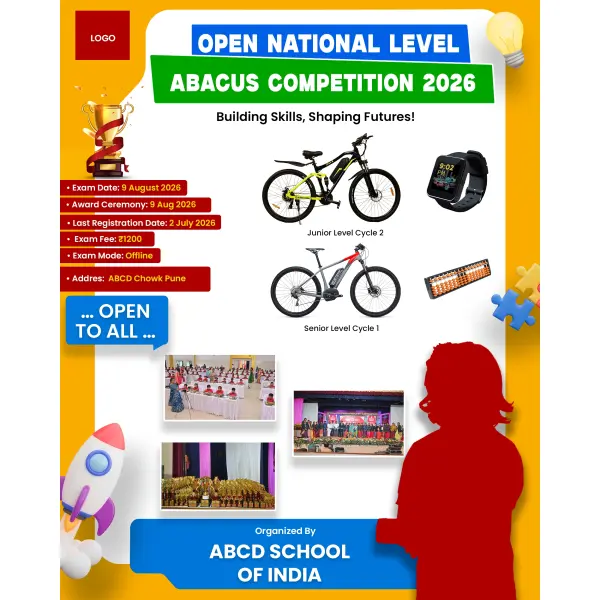 Creative Abacus National Level Competition Poster Design English PSD File 2026