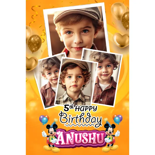 Creative Children Birthday Standee Design 2x3 Ft Poster PSD File 2026