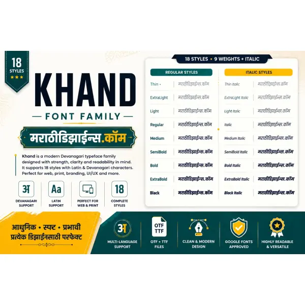 Khand Font Free Download | Google Font for Marathi Design, PixelLab, PSD & CDR 2026