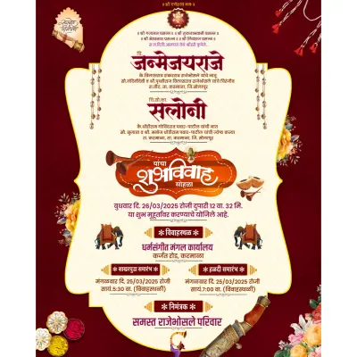 Marathi Shadi Invitation Design PLP File 2025