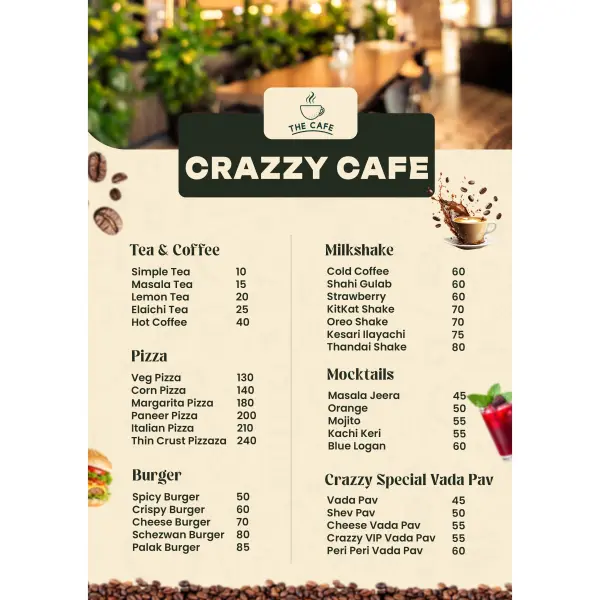 Premium Cafe Menu Card Design in English PSD File 2025