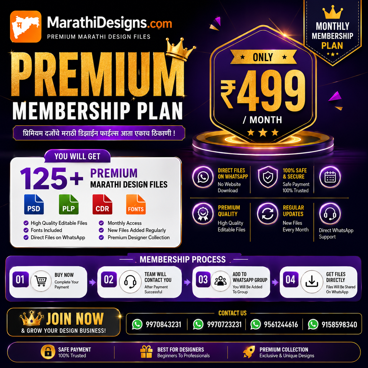 Premium Membership Plan – 125 Premium Marathi Design Files | MarathiDesigns.com